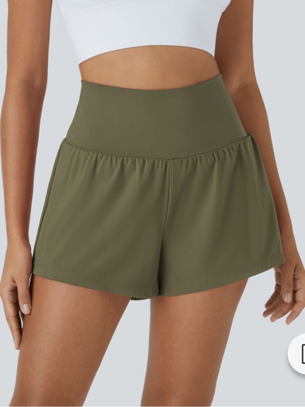 SoftlyZero™ Airy Super High Waisted 2-in-1 InstantCool Yoga Shorts Green XL 3”
